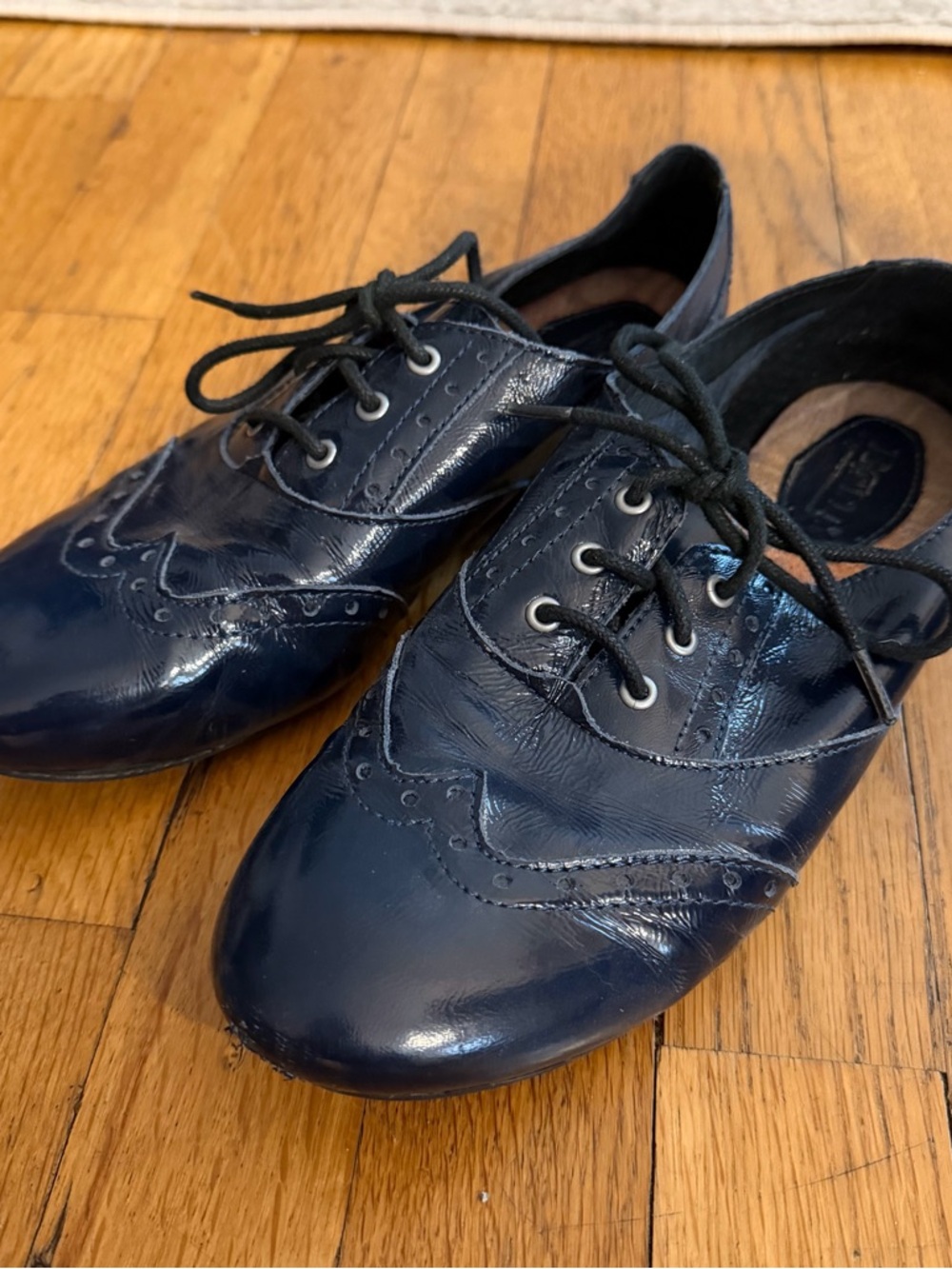 Born Navy Patent Wingtip Oxfords - Picture 4 of 10